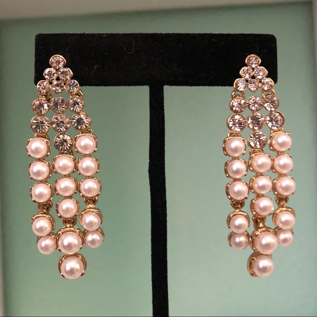 Pearl Rhinestone Earrings